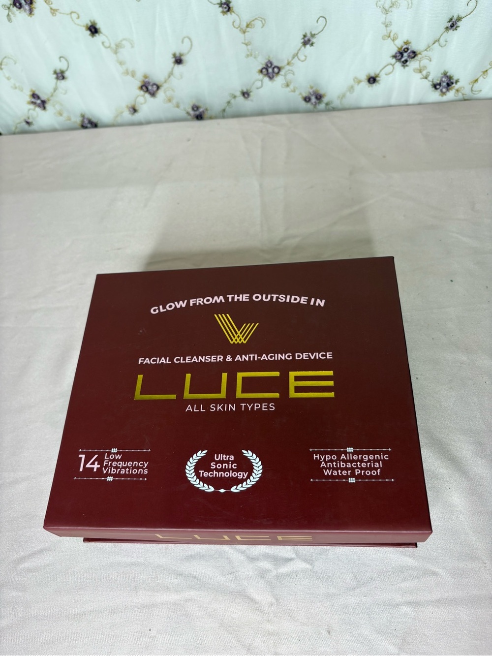 LUCE Facial Cleanser & Anti-Aging Device — Burgundy Finish